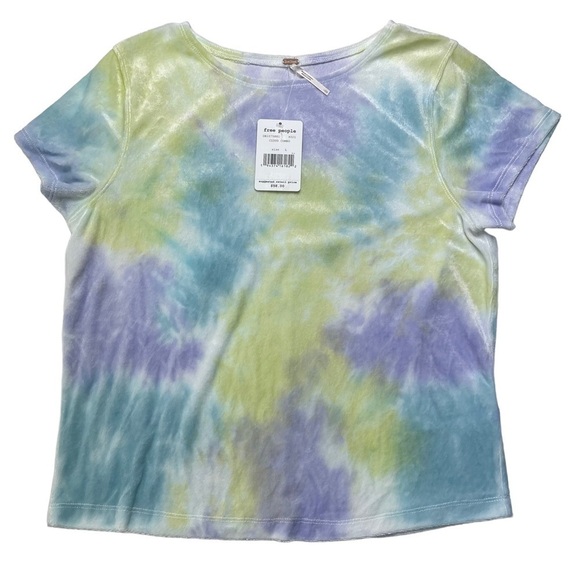 Free People Cloud Combo Bright Eyes Tie Dye Womens Short Sleeve T-Shirt - Picture 4 of 10